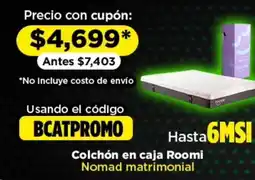 Bodega Aurrerá Roomi colchón en caja matrimonial oferta
