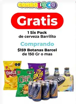HEB Barcel botanas + Barrilito oferta