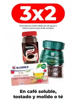 HEB En café soluble, tostado y molido o té oferta