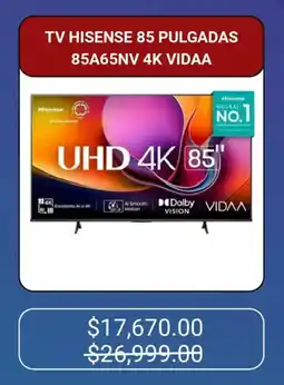 Walmart Hisense Smart TV 85" oferta