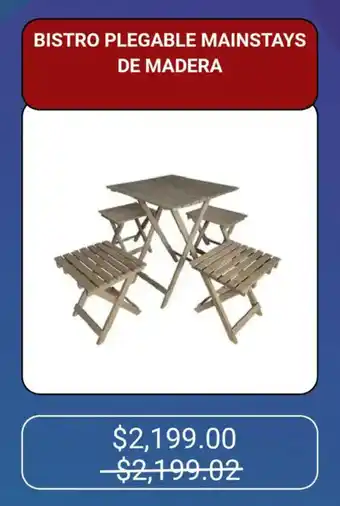 Walmart Bistro plegable mainstays de madera oferta