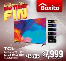 Boxito TCL Smart TV 4K UHD 65" oferta
