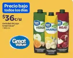 Walmart Great Value jugo oferta