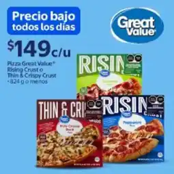Walmart Great Value Rising Crust o Thin & Crispy Crust oferta