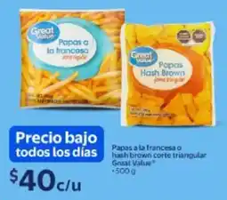 Walmart Great Value papas a la francesa o hash brown corte triangular oferta