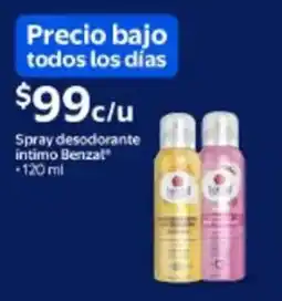 Walmart Benzal spray desodorante intimo oferta