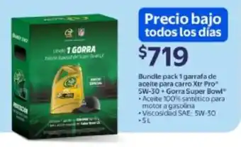 Walmart Bundle pack 1 garrafa de aceite para carro Xtr Pro SW-30+ Gorra Super Bowl oferta
