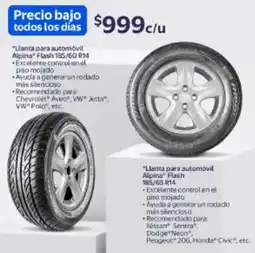 Walmart Llanta para automóvil alpina flash 185/60 r14 oferta