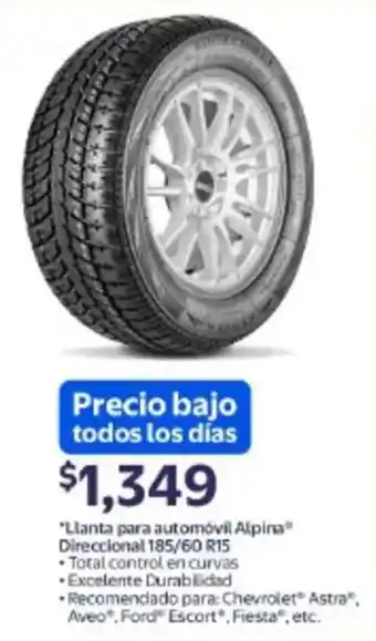 Walmart Llanta para automóvil alpina direccional 185/60 r15 oferta