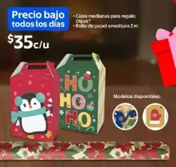 Walmart Cajas medianas para regalo todos los días + Rollo de papel envoltura oferta