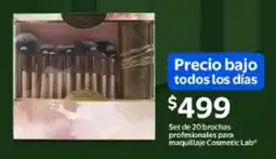 Walmart Cosmetic Lab set de 20 brochas profesionales para maquillaje oferta
