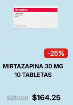 Farmacias Similares Mirtazapina oferta