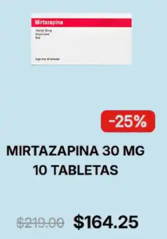 Farmacias Similares Mirtazapina oferta