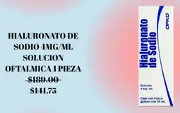 Farmacias Similares Hialuronato de sodio oferta