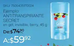 Woolworth Secret antitranspirante oferta