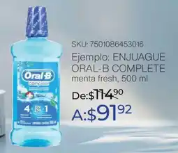Woolworth Oral-B enjuague complete menta fresh oferta