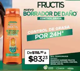 Woolworth Garnier shampoo fructis borrador de daño, control grasa oferta