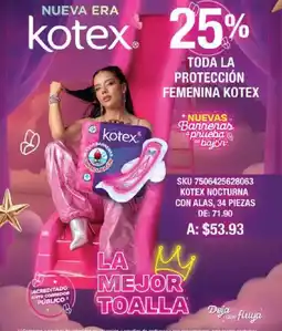Woolworth Kotex nocturna con alas oferta