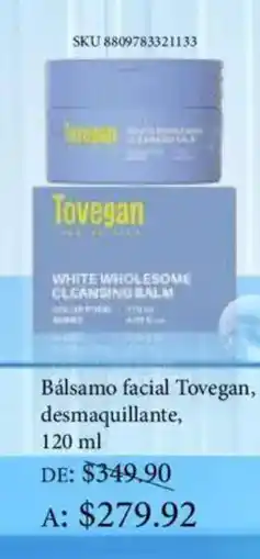 Woolworth Tovegan bálsamo facial desmaquillante oferta