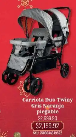 Woolworth Carriola duo twiny gris naranja plegable oferta