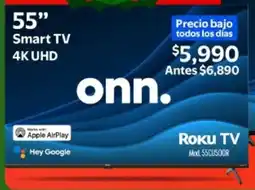 Walmart Onn. smart tv 55" oferta