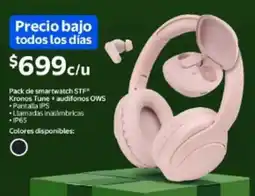Walmart Pack de smartwatch stf kronos tune + audifonos ows oferta