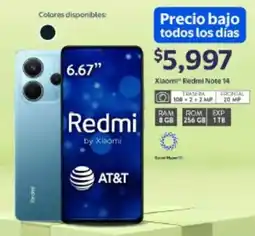 Walmart Xiaomi redmi note 14 6.67" oferta