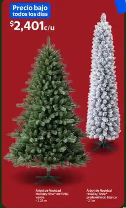 Walmart Árbol de navidad holiday time preiluminado blanco oferta