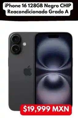 Sears Iphone 16 negro chip reacondicionado grado a oferta