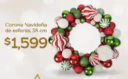 Soriana Híper Corona navideña de esferas oferta