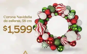 Corona navideña de esferas