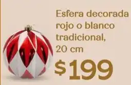 Soriana Híper Esfera decorada rojo o blanco tradicional oferta