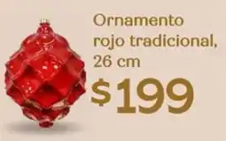 Soriana Híper Ornamento rojo tradicional oferta
