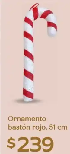 Soriana Híper Ornamento bastón rojo oferta
