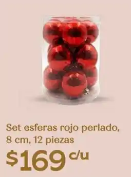 Soriana Híper Set esferas rojo perlado oferta
