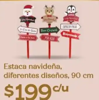 Soriana Híper Estaca navideña, diferentes diseños oferta