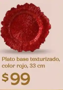 Soriana Híper Plato base texturizado, color rojo oferta