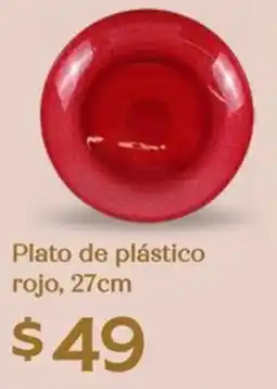 Soriana Híper Plato de plástico rojo oferta