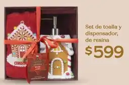 Soriana Híper Set de toalla y dispensador, de resina oferta