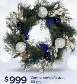 Soriana Híper Corona navideña azul oferta