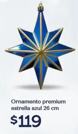 Soriana Híper Ornamento premium estrella azul 26 cm Ornamento premium estrella azul oferta
