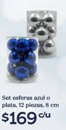 Soriana Híper Set esferas azul o plata oferta
