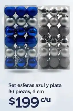 Soriana Híper Set esferas azul y plata oferta