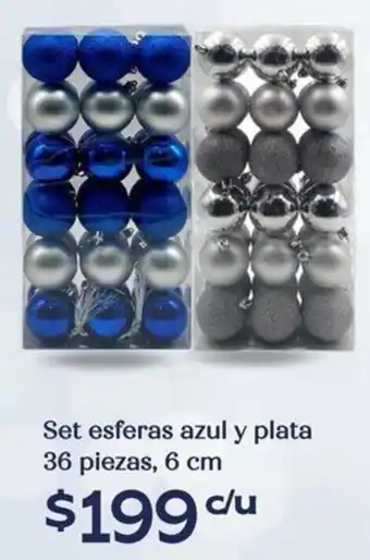 Set esferas azul y plata