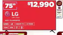 Soriana Híper Lg smart tv 75" oferta