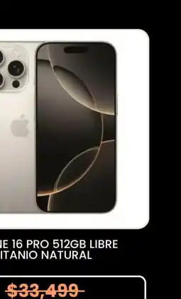 Elektra Iphone 16 pro libre titanio natural oferta