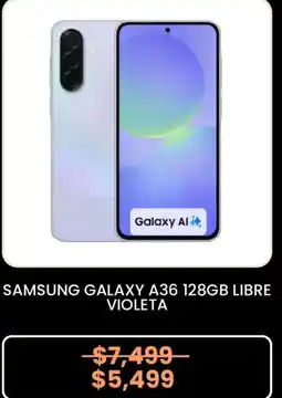 Elektra Samsung galaxy A36 libre violeta oferta