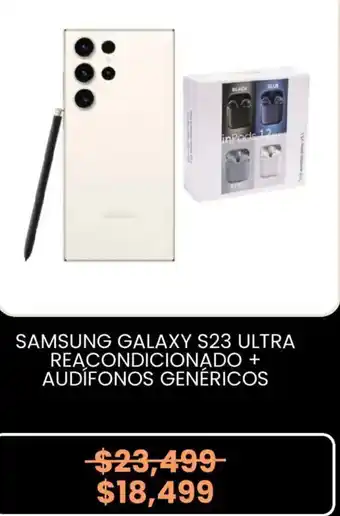 Samsung galaxy s23 ultra reacondicionado + audifonos genéricos