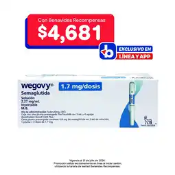 Farmacias Benavides 1.7 mg Semaglutida Solución Inyectable oferta