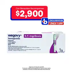 Farmacias Benavides 0.5 mg Semaglutida Solución Inyectable oferta